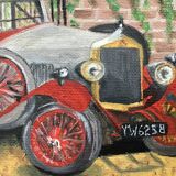 Paire de tableaux vintages représentants 2 vieux tacots