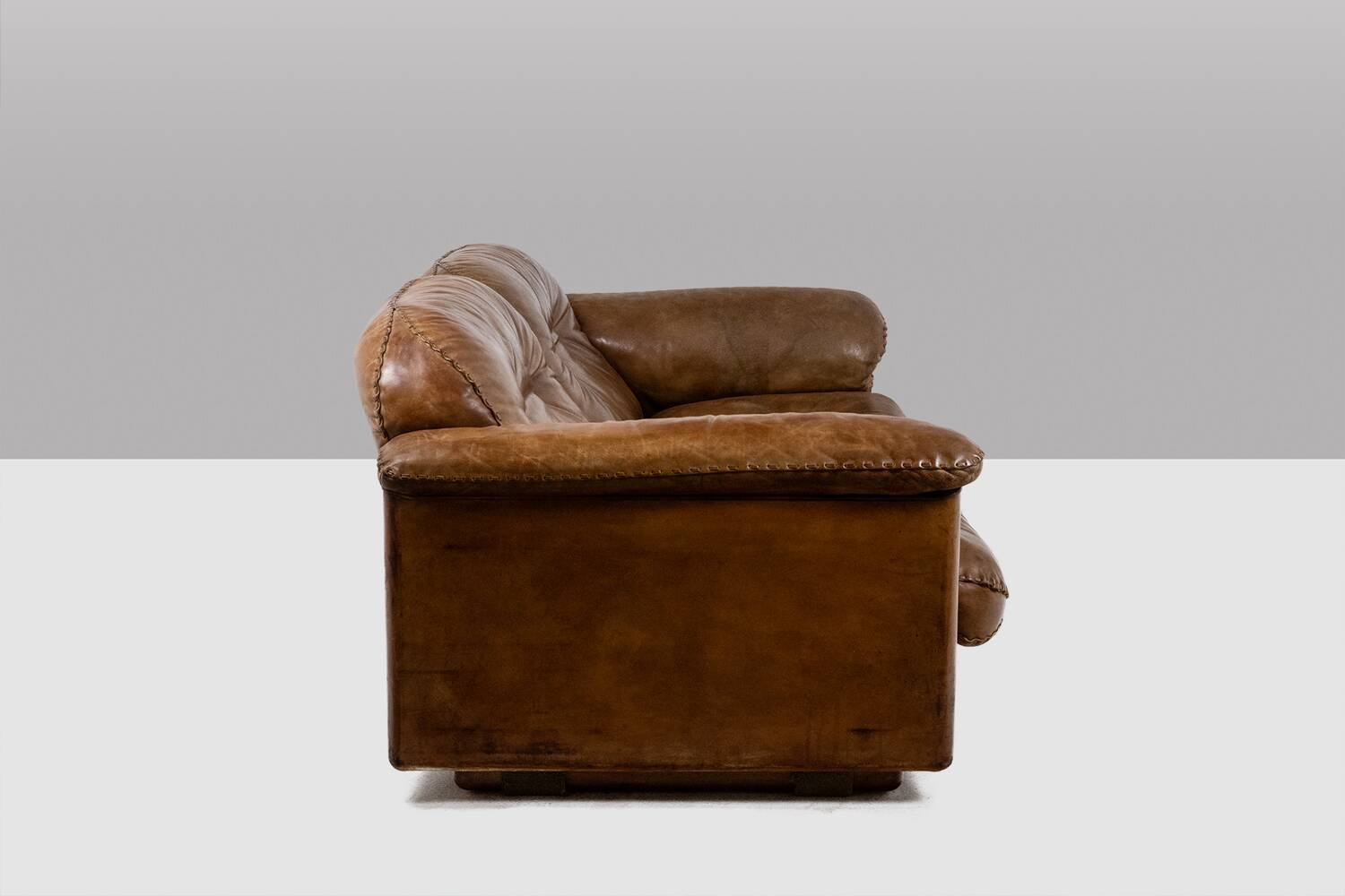 Maison De Sede. Two-seater sofa in buffalo leather. 1970s.