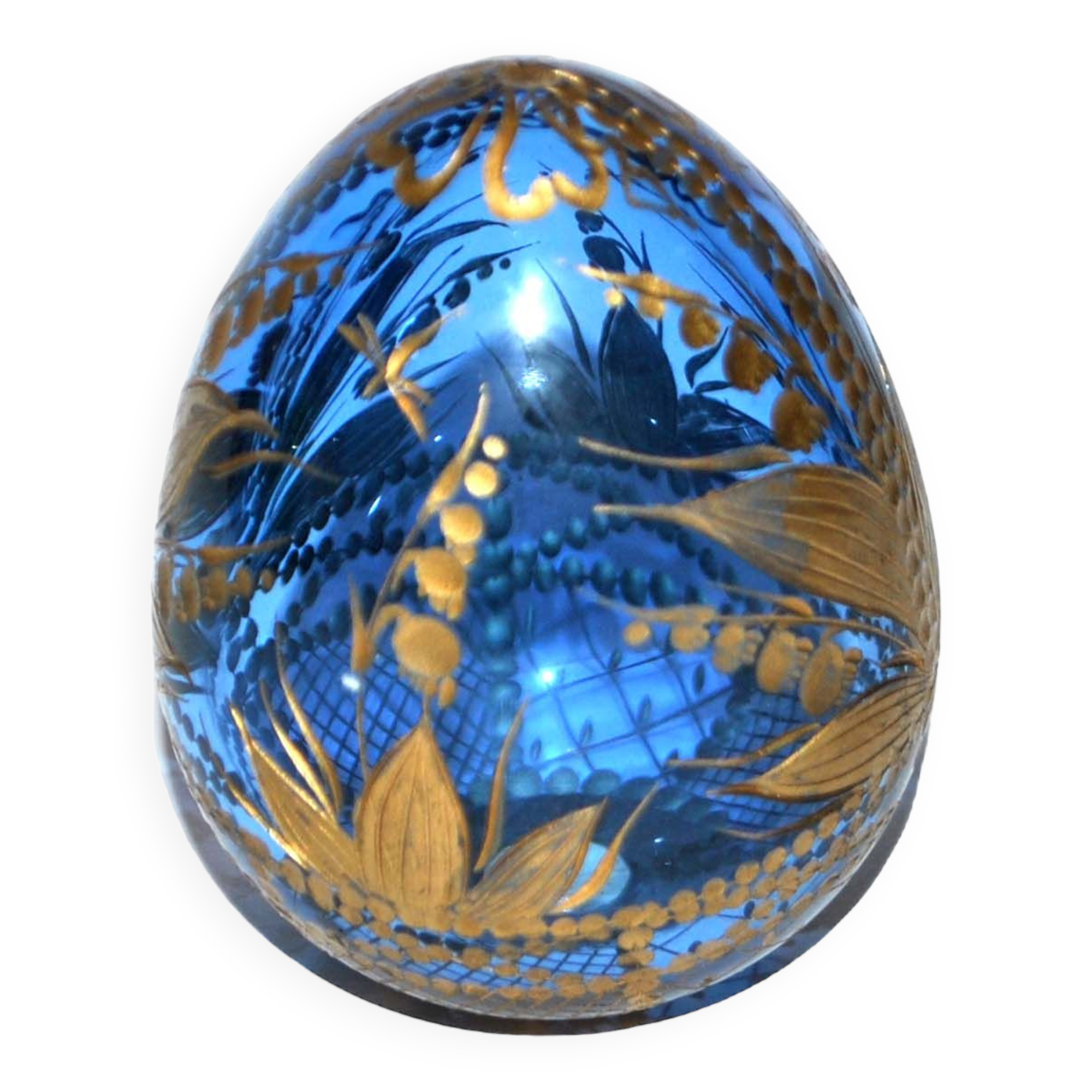COLLECTION HERITAGE PALAIS YELAGIN BLEU ROYAL PETIT PENDENTIF OEUF FABERGÉ - FABERGÉ/PENDENTIF OEUF OR BLANC - Georgia.H