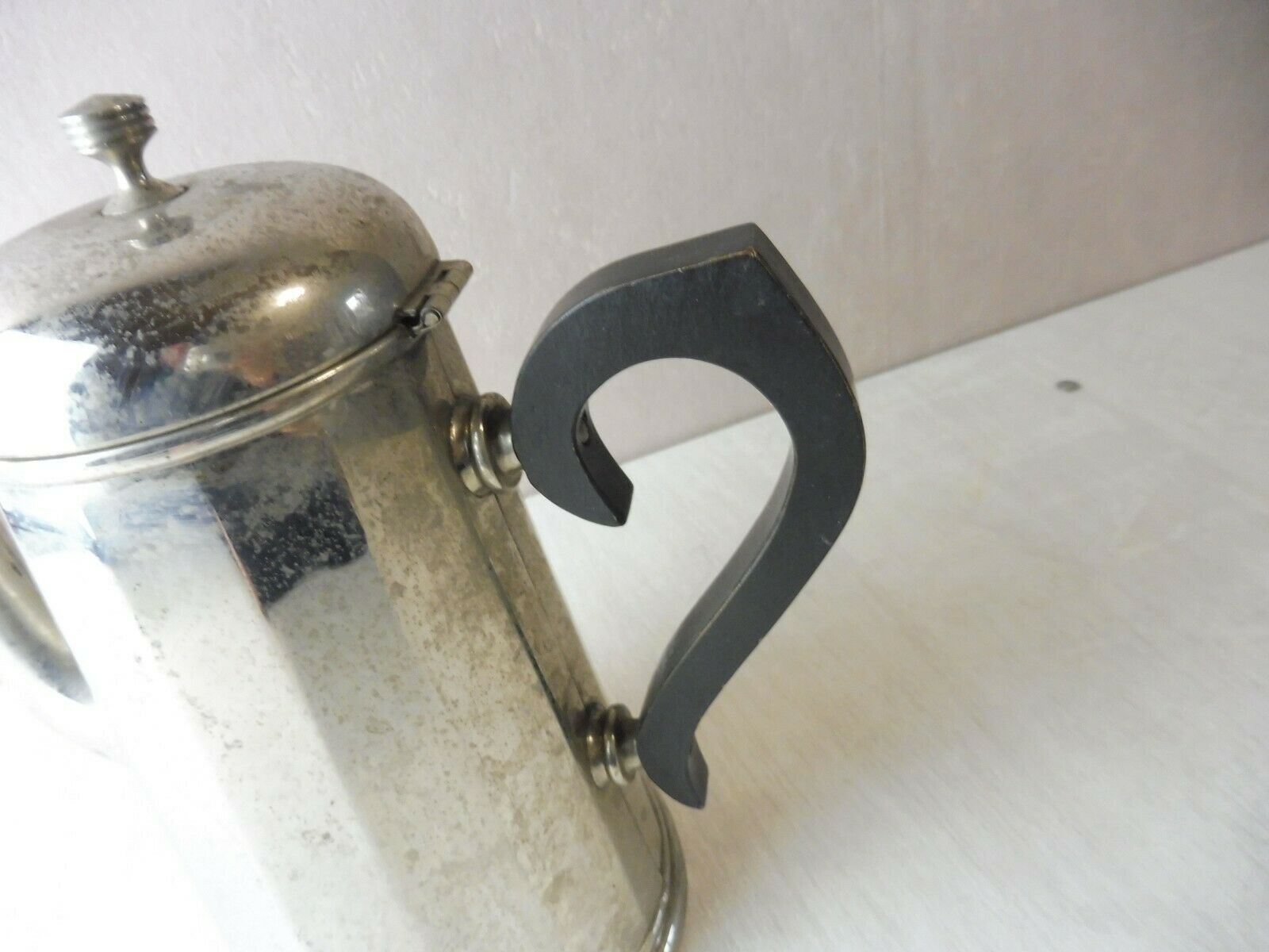 Old metal and wood pourer/coffee maker, vintage