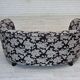1960s, Danish 2-seater "Banan" sofa, black-white fabric, beech wood.