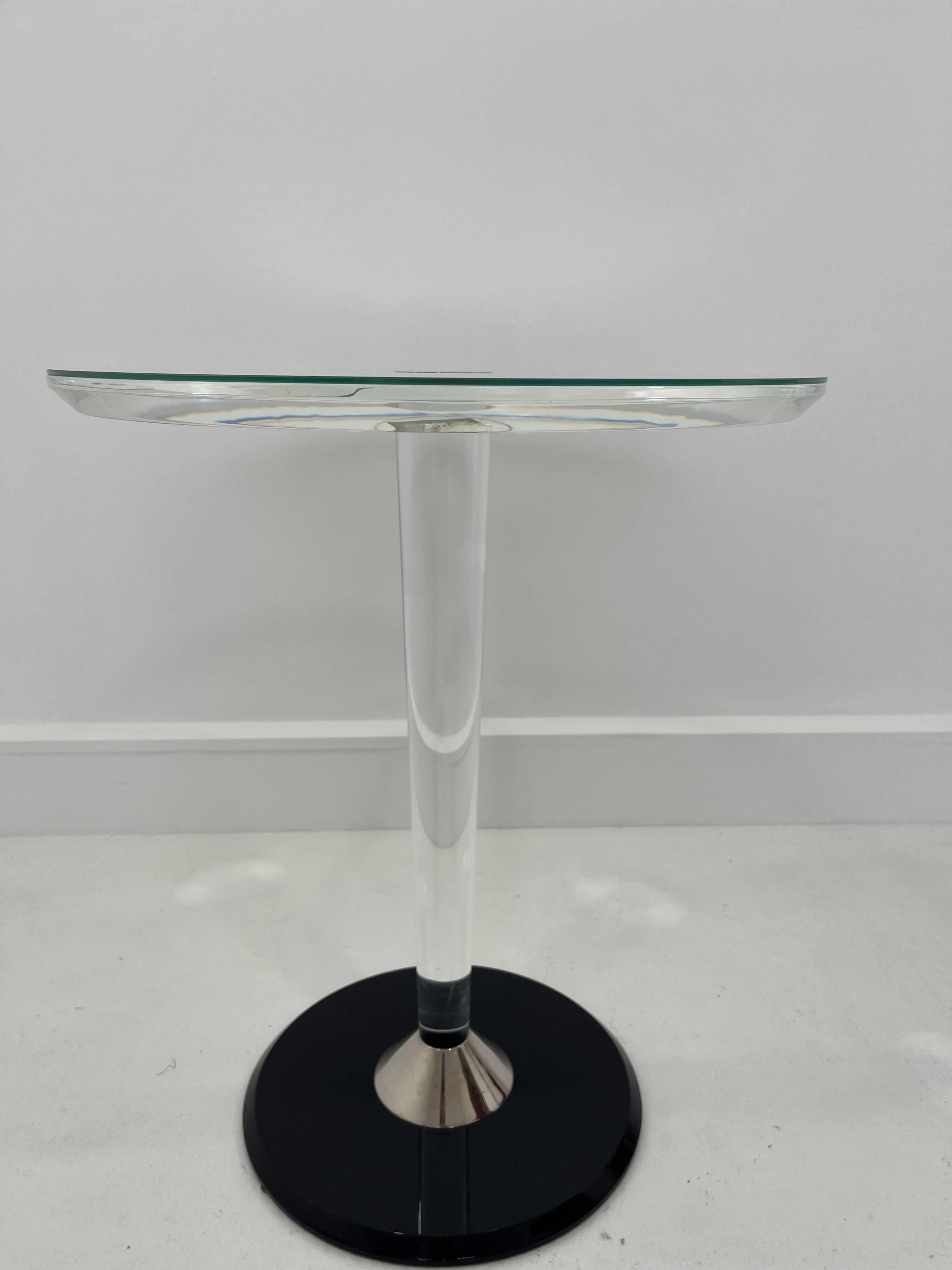 Table basse en acrylique moderne du milieu du siècle, années 1970