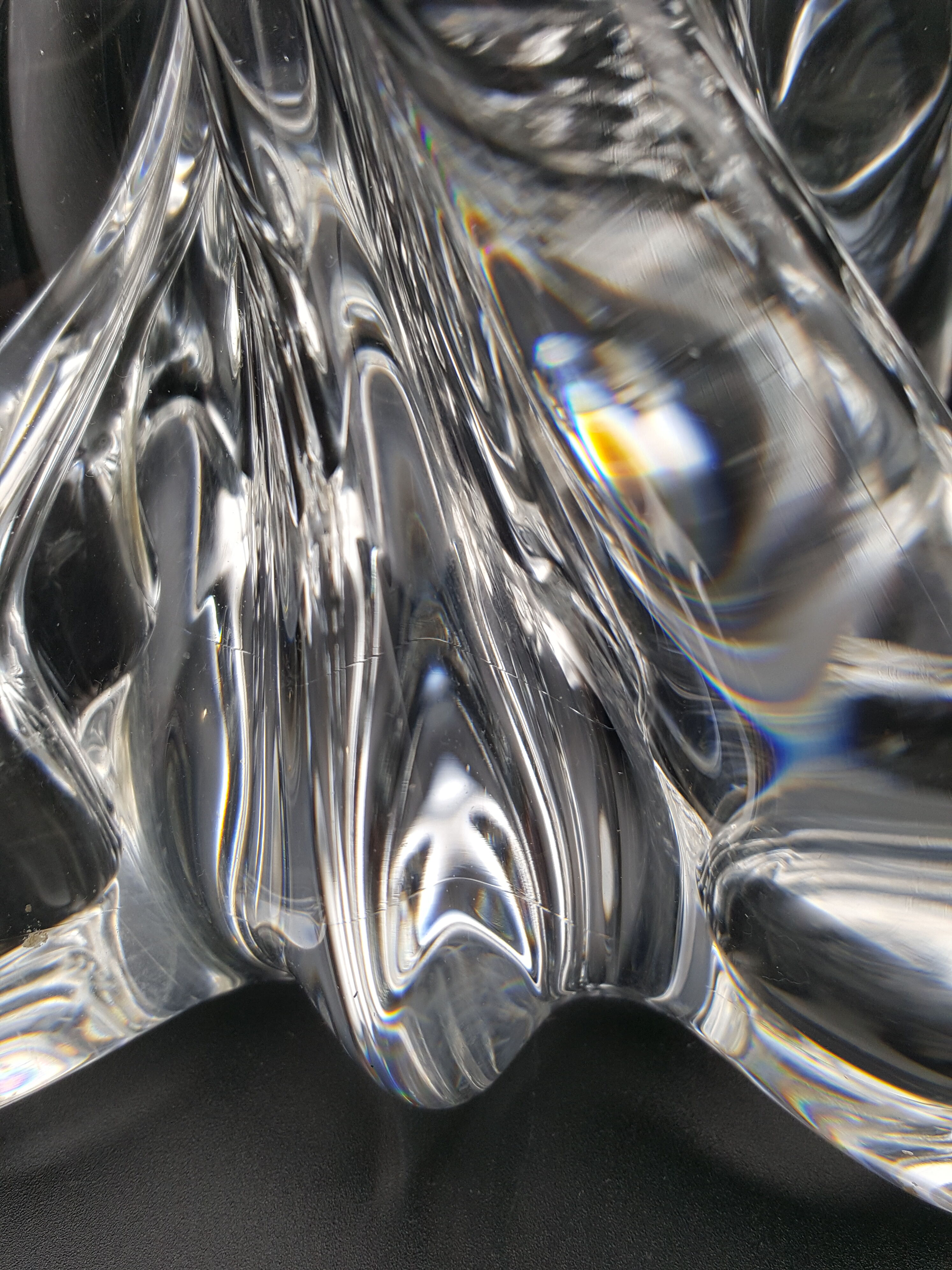 old heavy crystal lamp foot design 60 70s