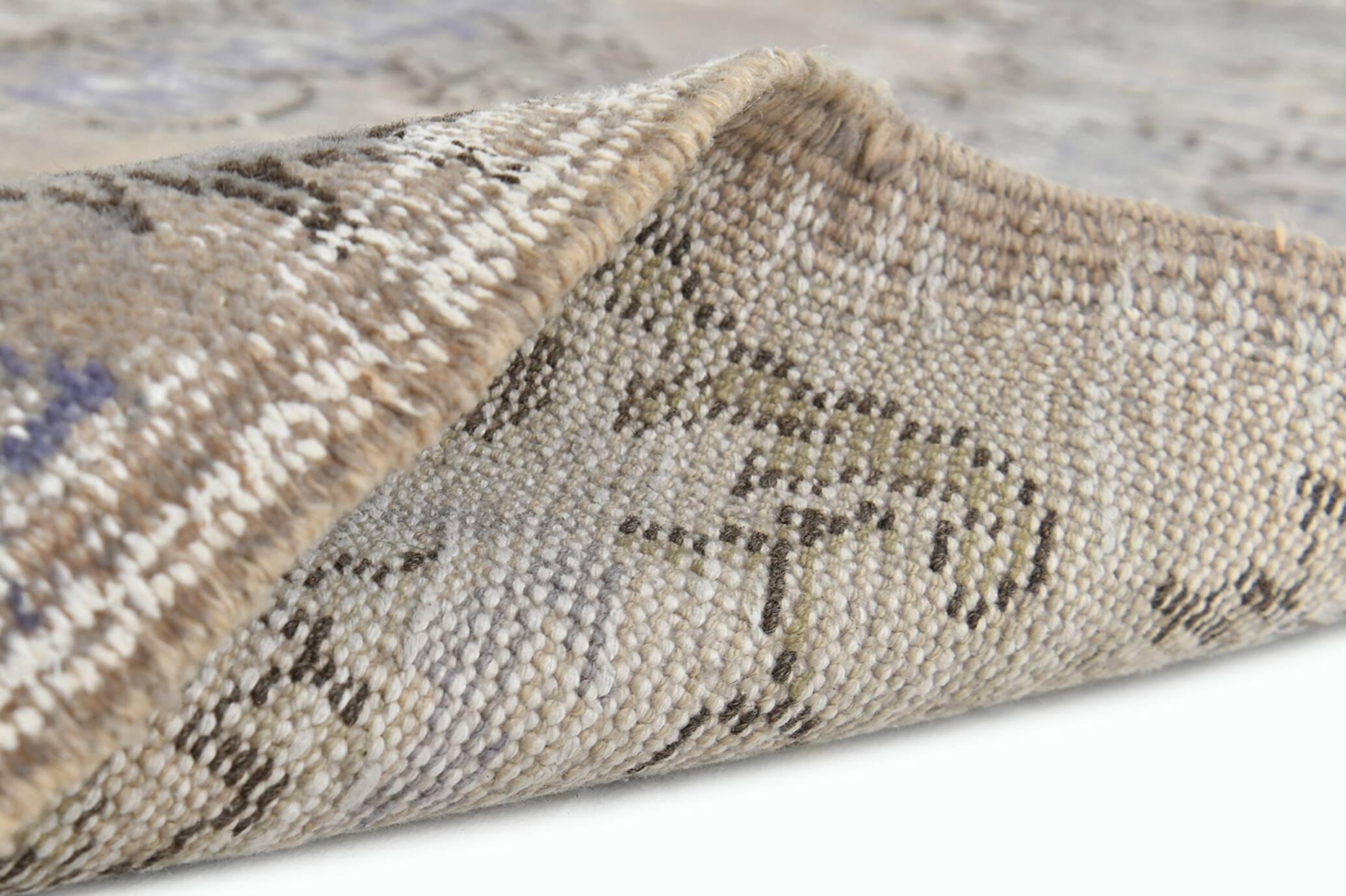 5x9 Rug For Living Room Gray Blue Handmade Wool Antique Turkish Rug, 156x264Cm