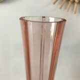 Large 50cm pink glass art deco soliflore