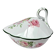 Sugar bowl with its lid in Limoges porcelain by Bernardaud.