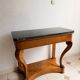 French console from the 19th century in cherry wood and black marble, with claw feet.