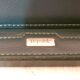 Porte lettres en cuir vert vintage