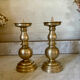 Pair of solid brass candlesticks from the 19th century.