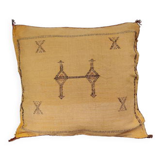 Vintage yellow Berber Sabra cushion in cactus silk