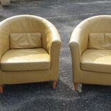Camel leather club armchair