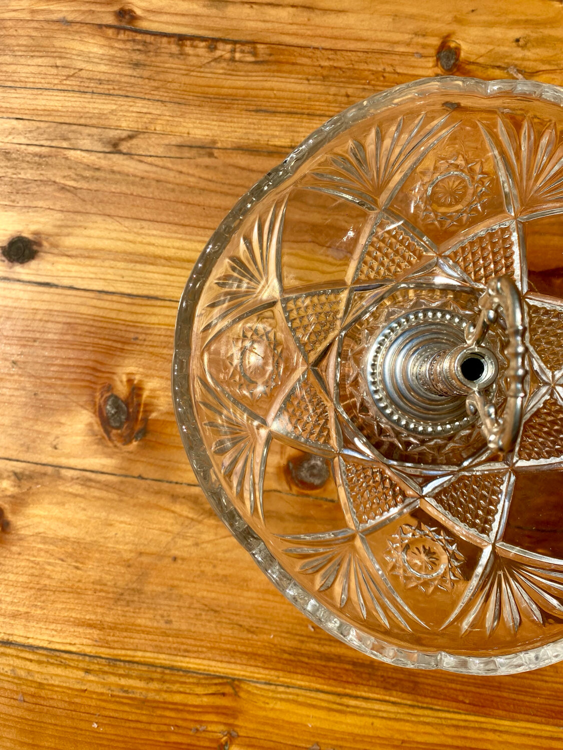 Vintage chiseled glass cup