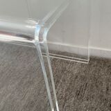 Duo of pull-out tables in plexiglass 70s