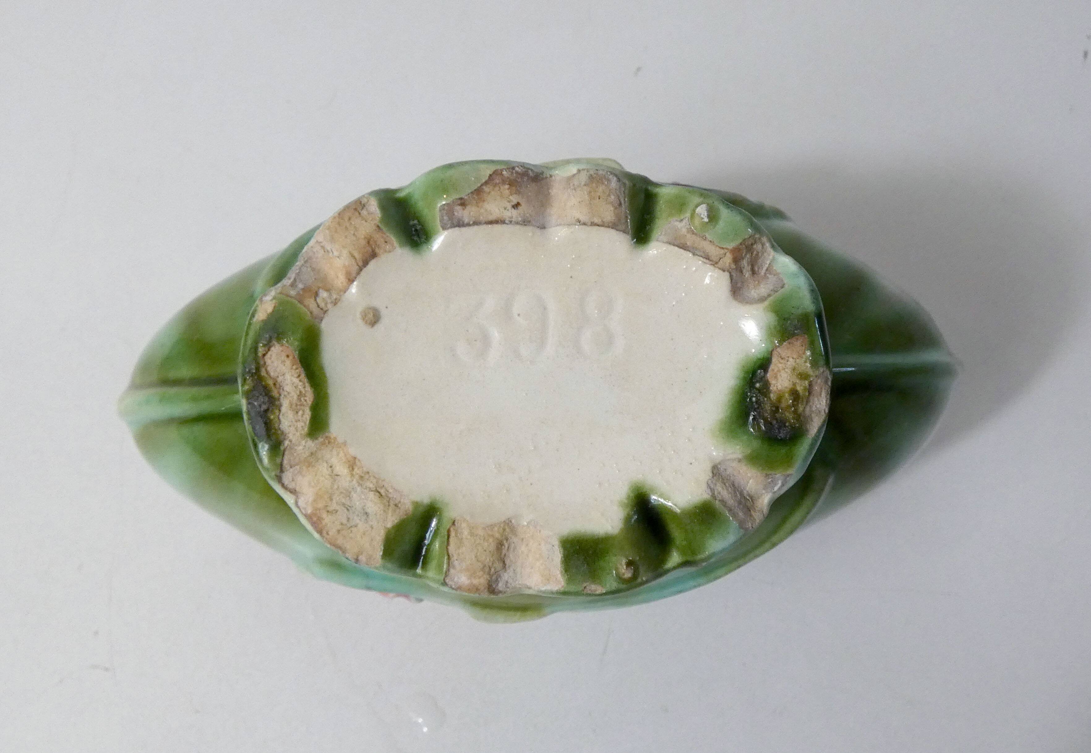 Old barbotine small earthenware planter