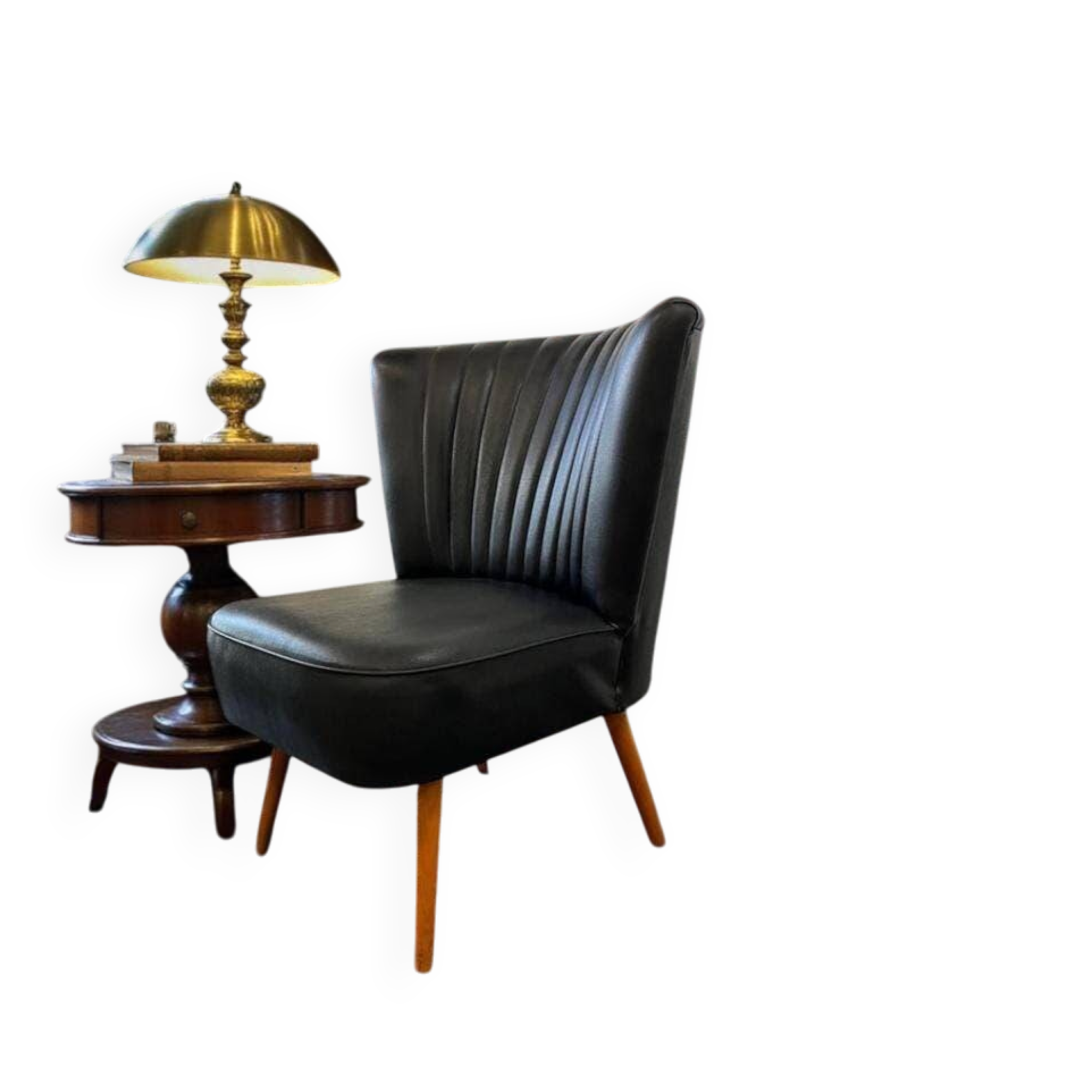 Fauteuil cocktail vintage noir / fauteuil / fauteuil une place