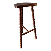 Tabouret tripode bois tourné grand modèle