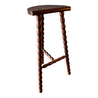 Large turned wooden tripod stool