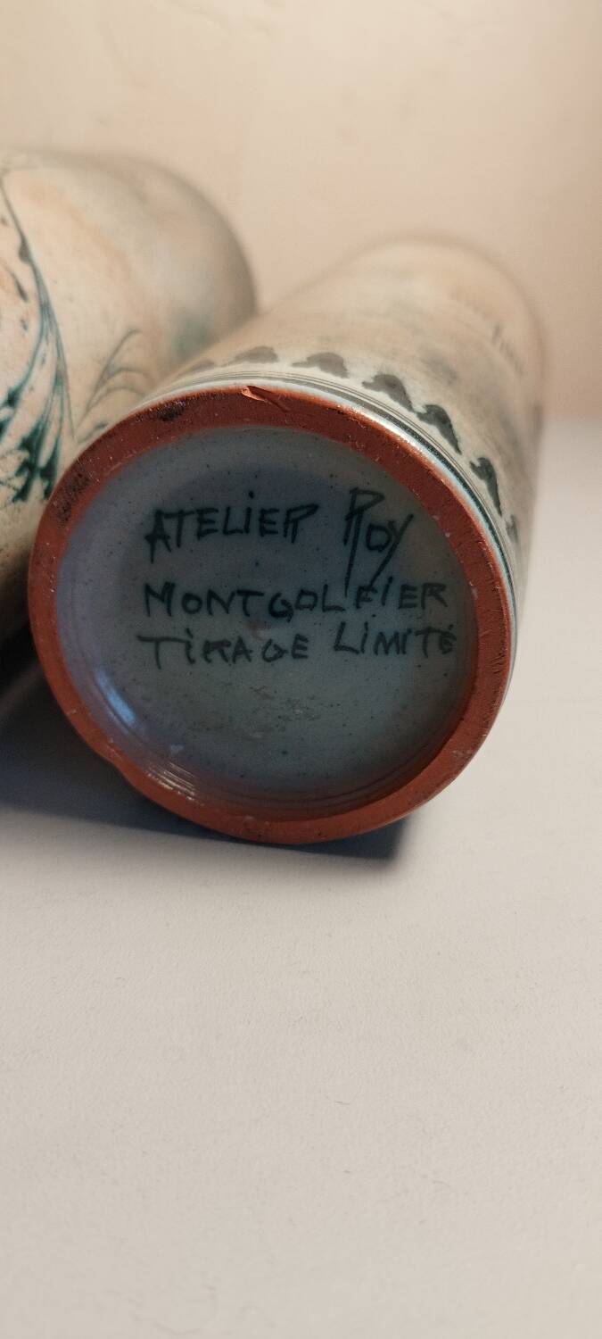 Duo de vases bouteilles en céramique Atelier Roy Montgolfier
