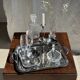 Small engraved silver metal tray L22