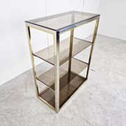 Etagère laiton vintage et chrome, années 1970