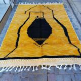 Mustard and black Berber rug 250/150 cm
