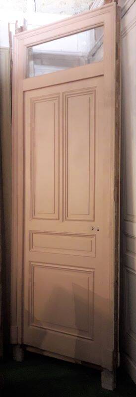 Haussmannian door 83x220 with old glazed transom frame 102x300 chassis