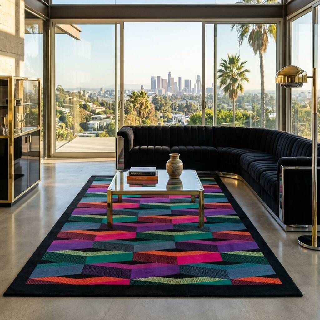 Stunning 1980s Italian post-modern wool rug by Missoni for T&J Vestor