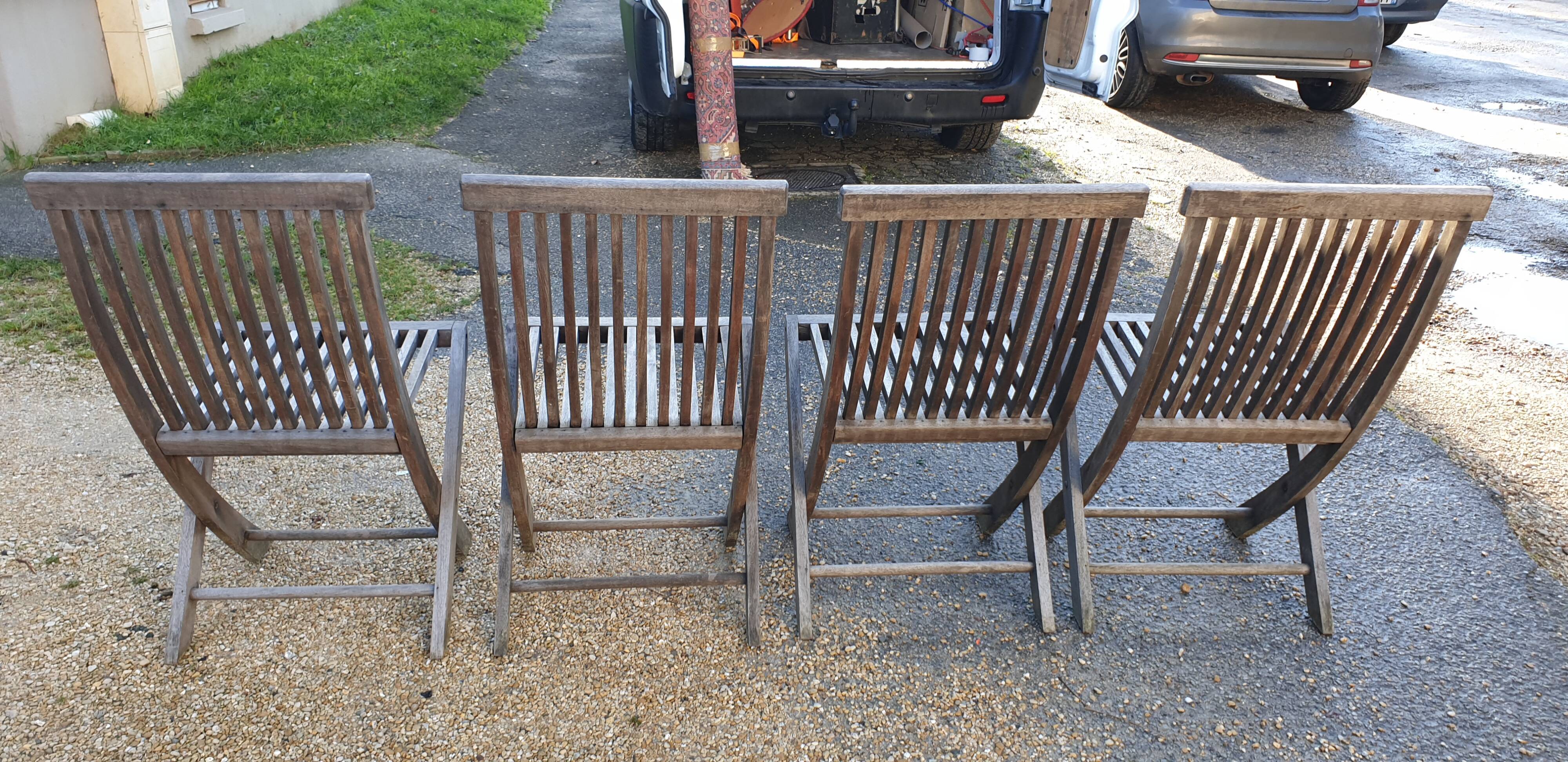 Teak comb chairs