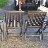 Teak comb chairs