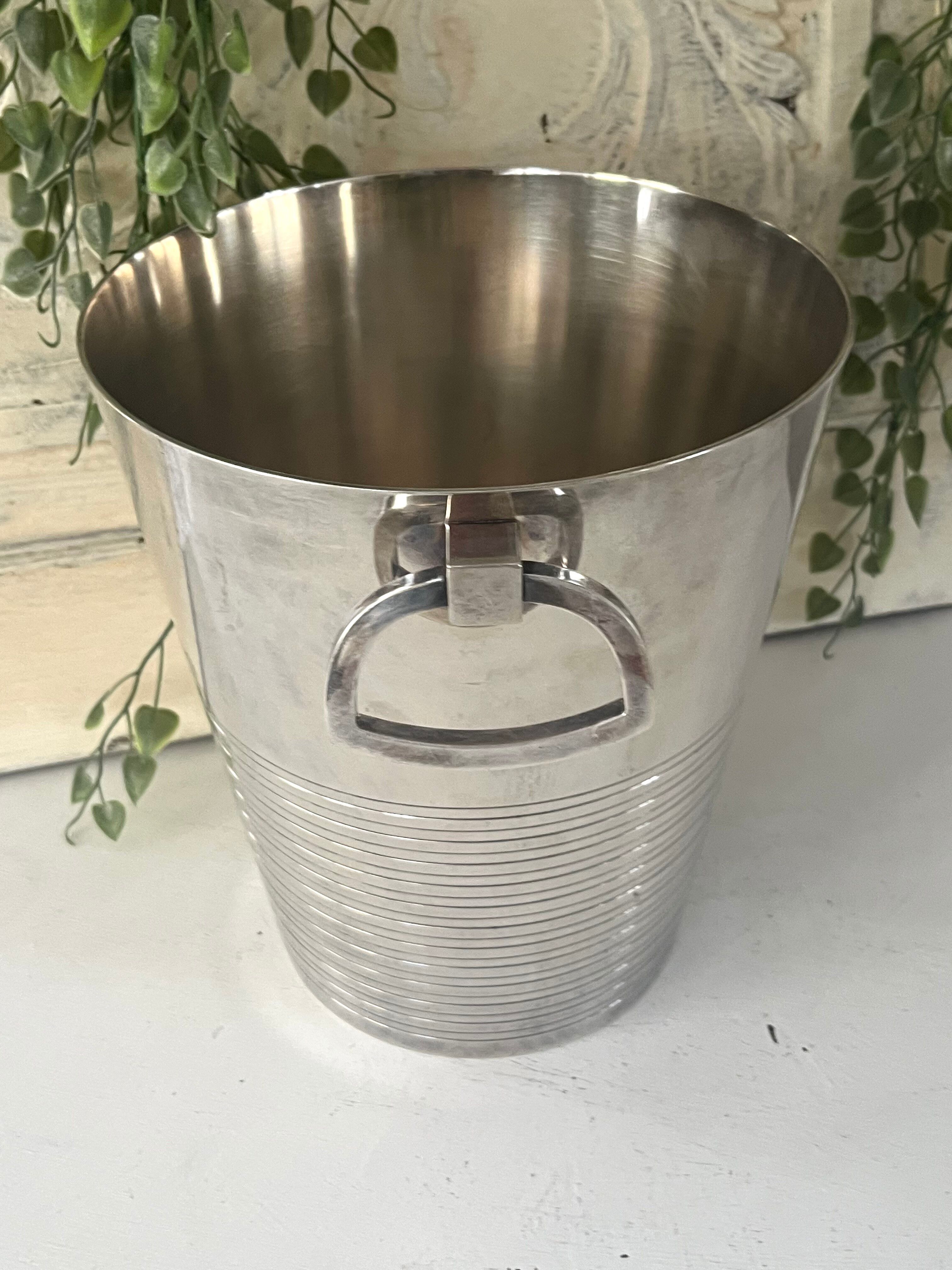 Silver Plated Champagne Bucket St Medard – Art Deco Style Mid Century