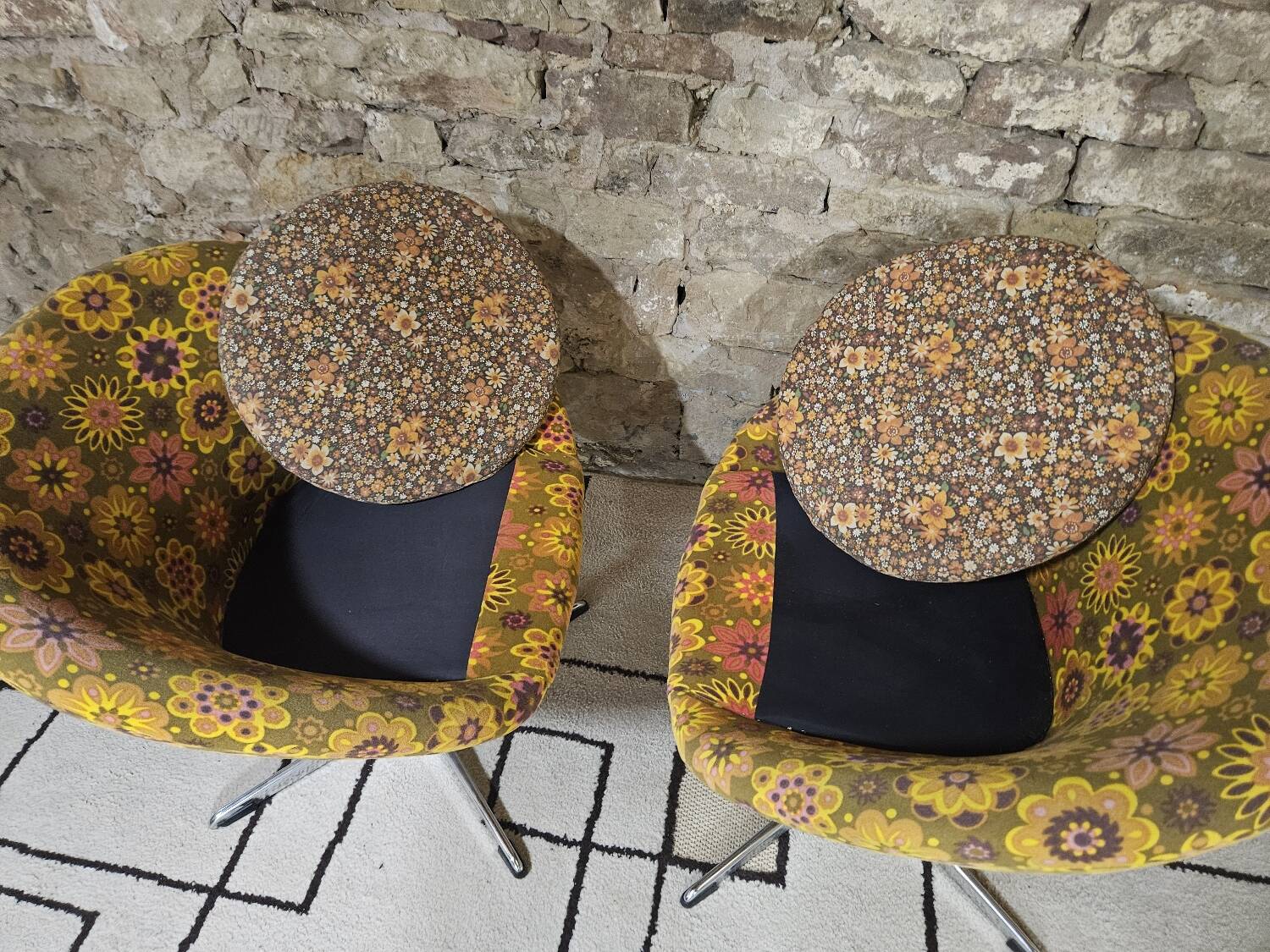 Pair of polystyrene cocktail shells 1970s