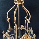 Lantern 3 lights bronze and brass