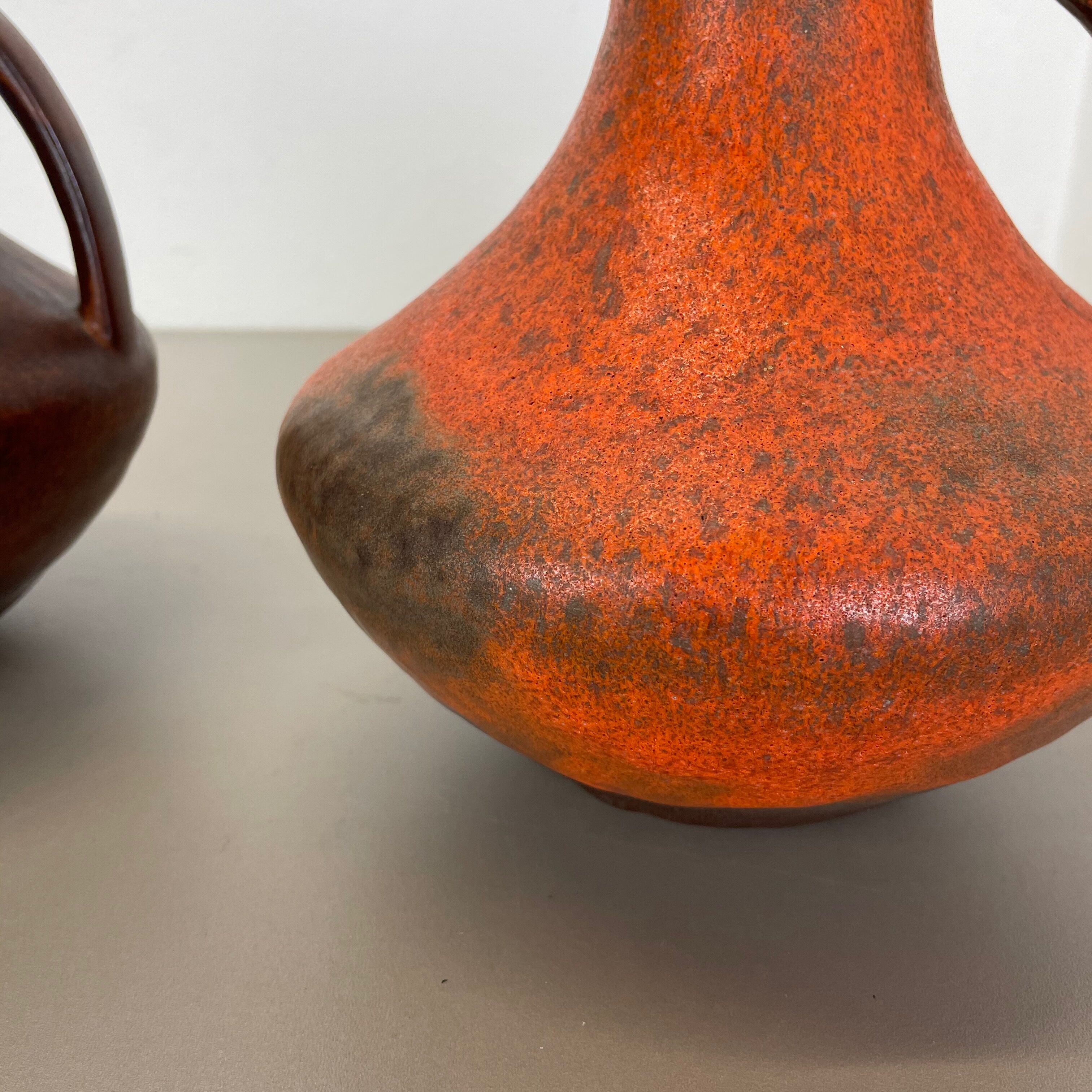 Set of 2 Fat Lava Pottery Vases Heinz Siery Carstens Tönnieshof, Germany, 1970s