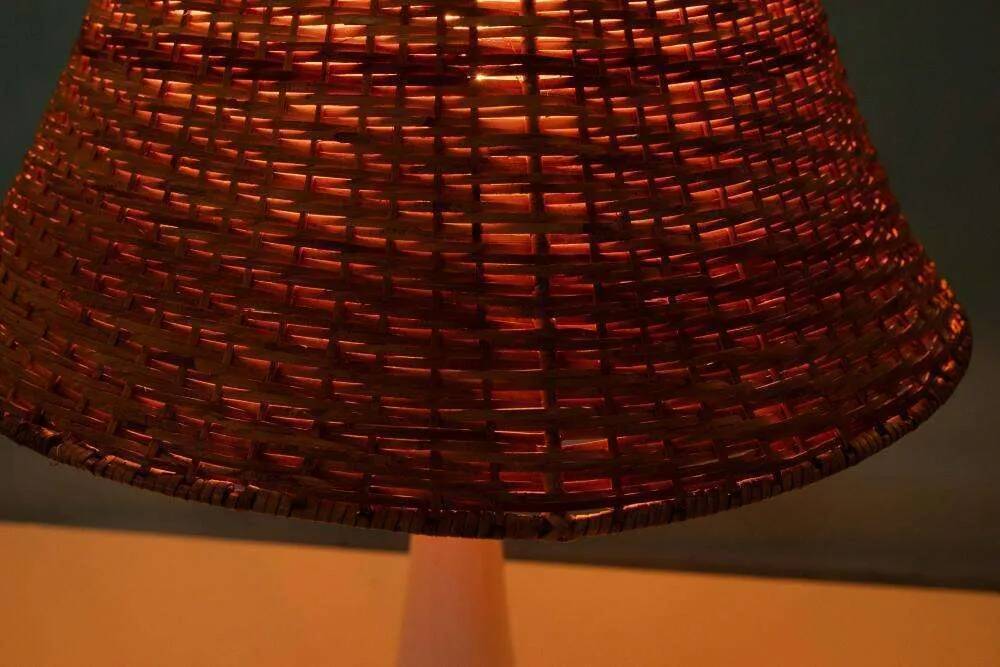 Vintage Holmegaard glass Nordic table lamp
