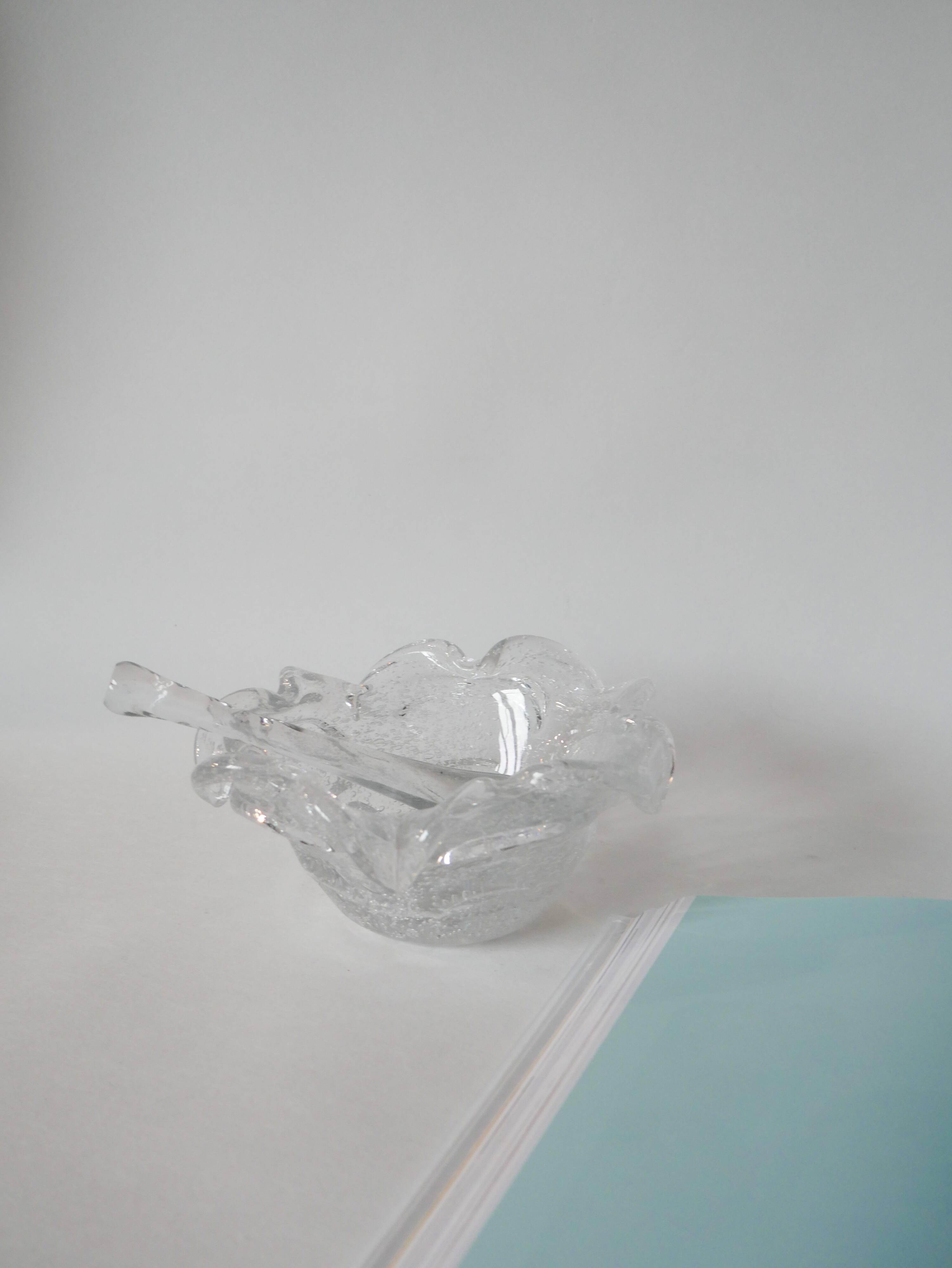 large Biot style bubbled glass mortar with pestle Design 1970