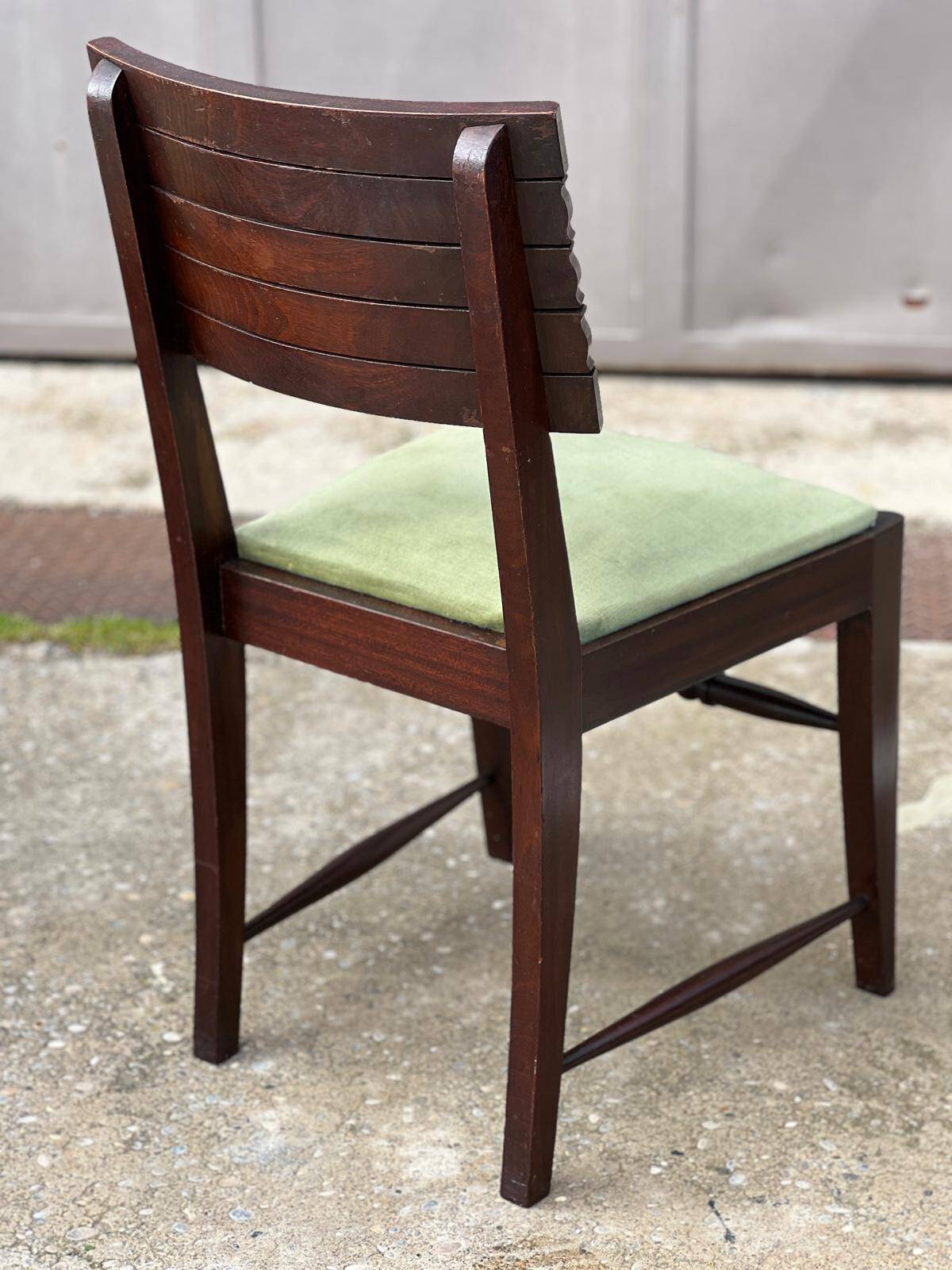 6 numbered French Art Deco chairs, 1940