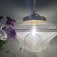 Vintage art deco globe pendant light in white and gold frosted glass