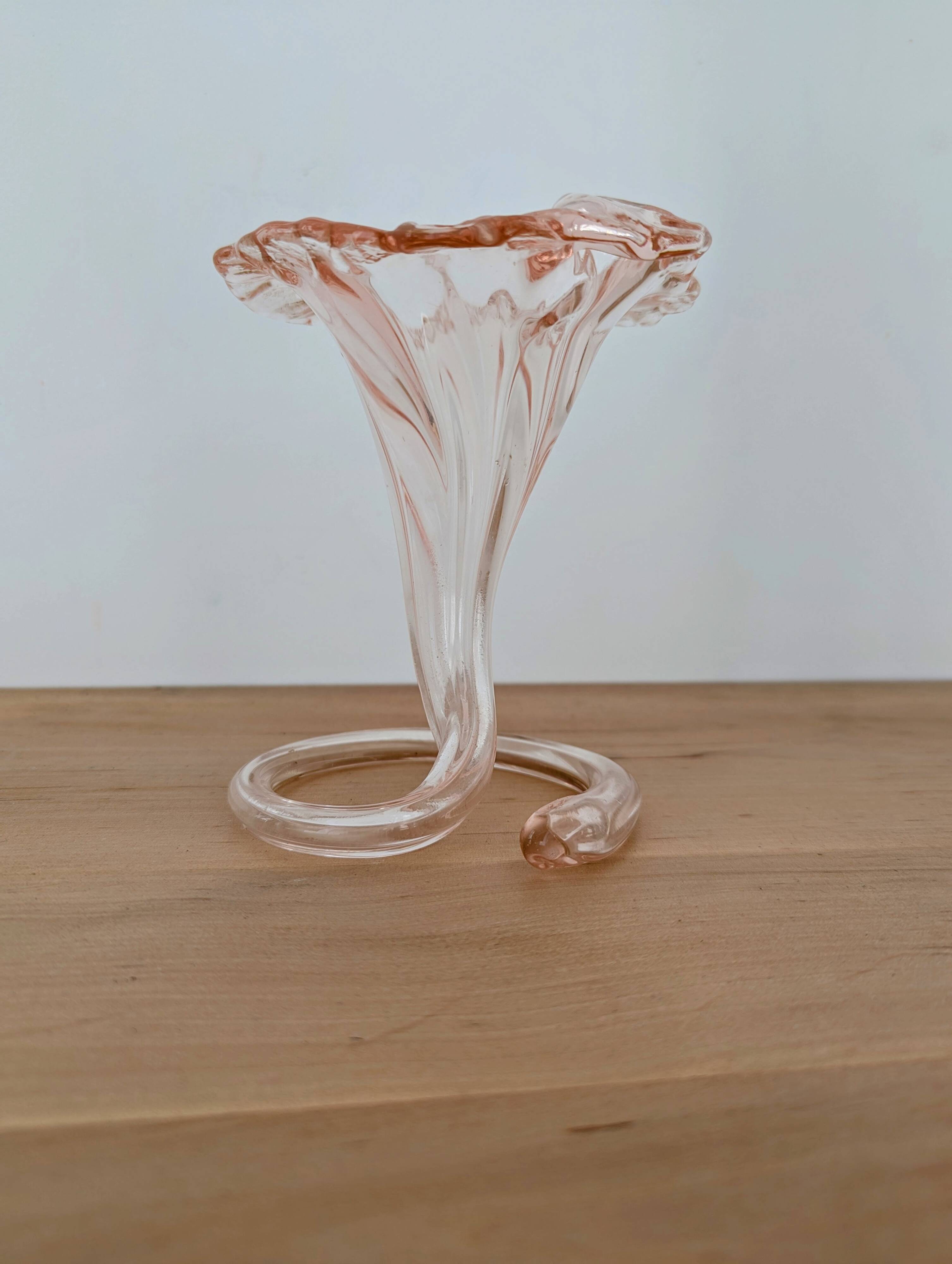 Murano blown glass trumpet vase