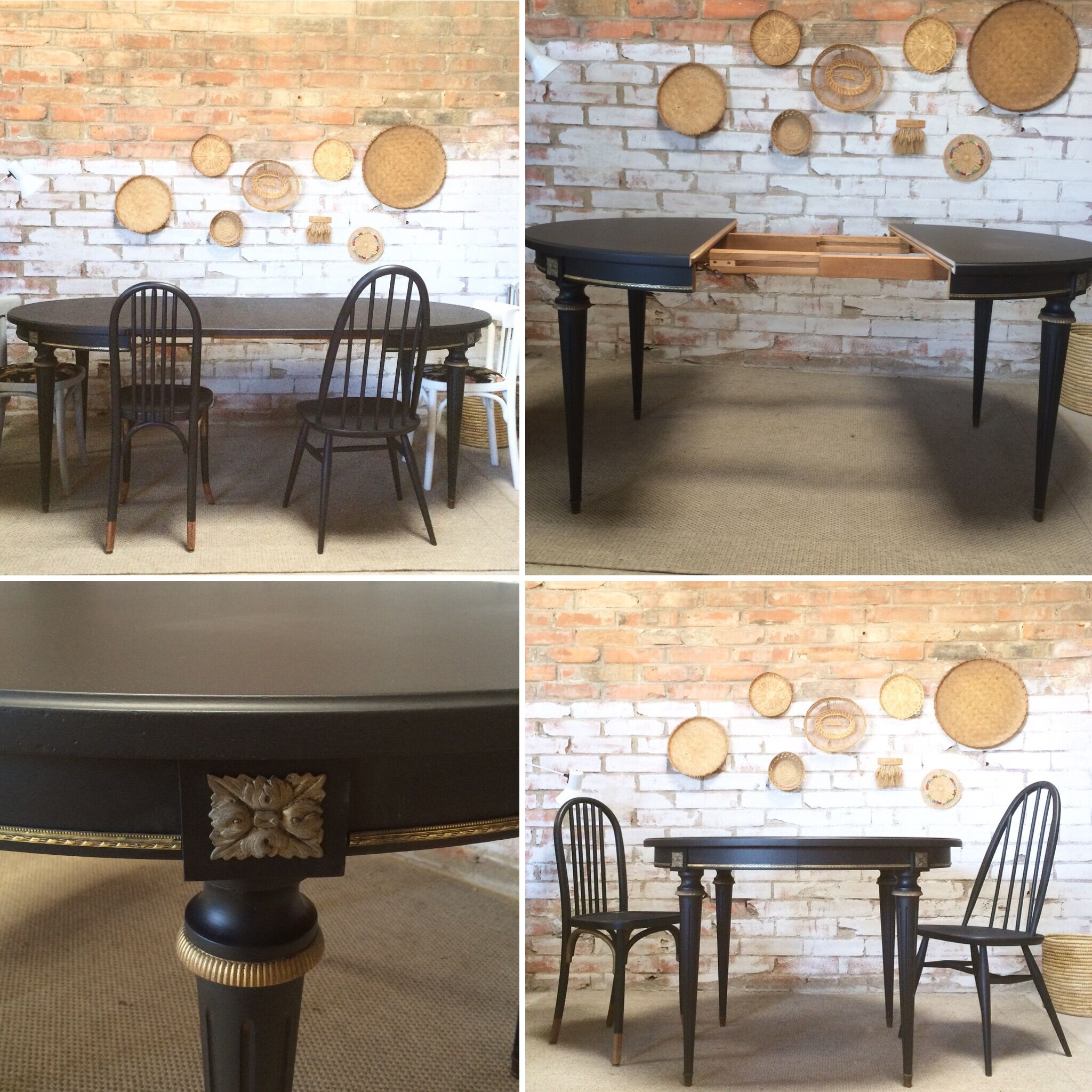 Louis XVI style extendable round table