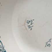 Round, hollow ironstone dish "Milan" Creil and Montereau