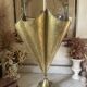 Antique repoussé brass umbrella stand