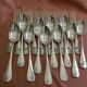 Set of 10 cutlery in silver white metal