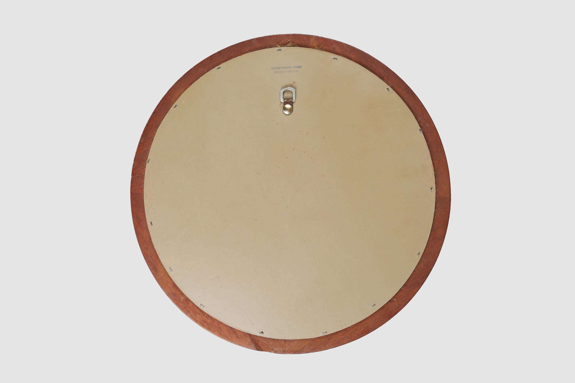 French carved wooden mirror with elegant lined frame, 1950s