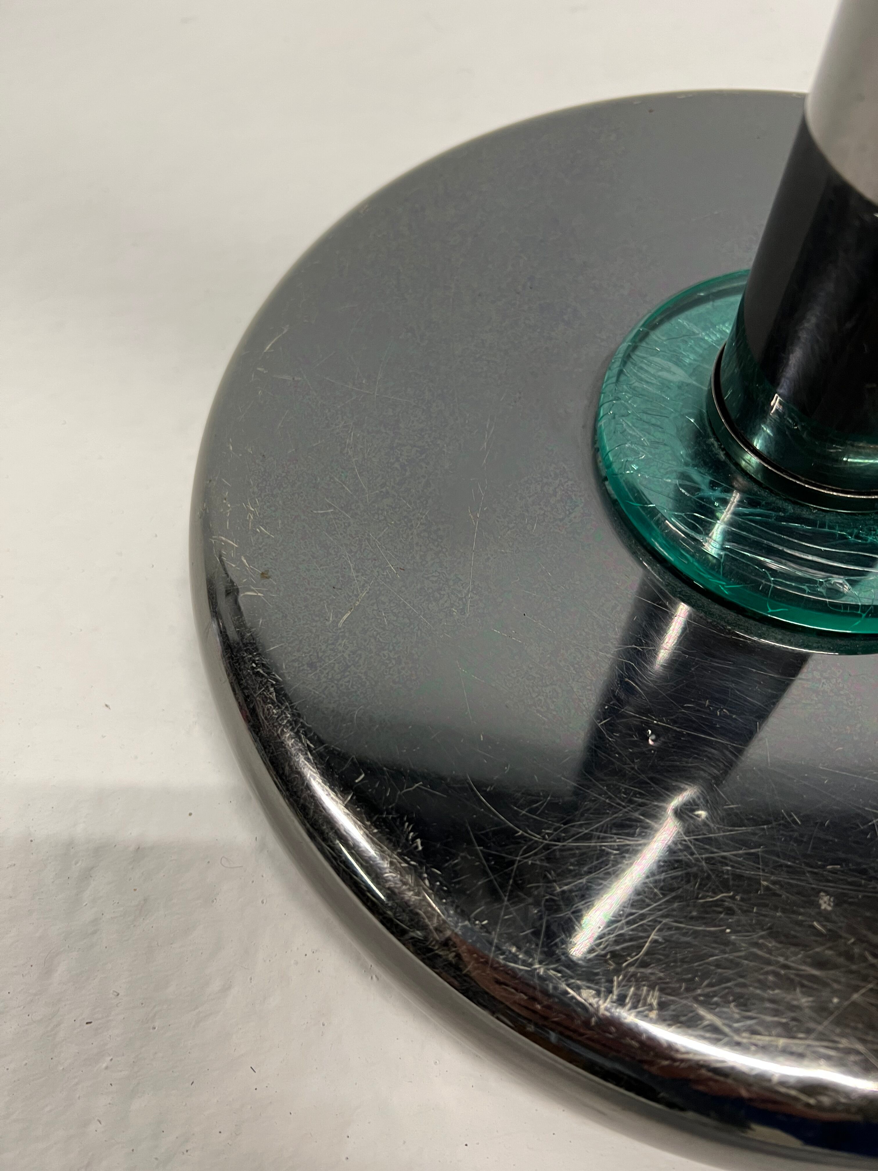 Floor lamp, 80s silver metal