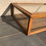 Old 1900 solid oak jewelry showcase