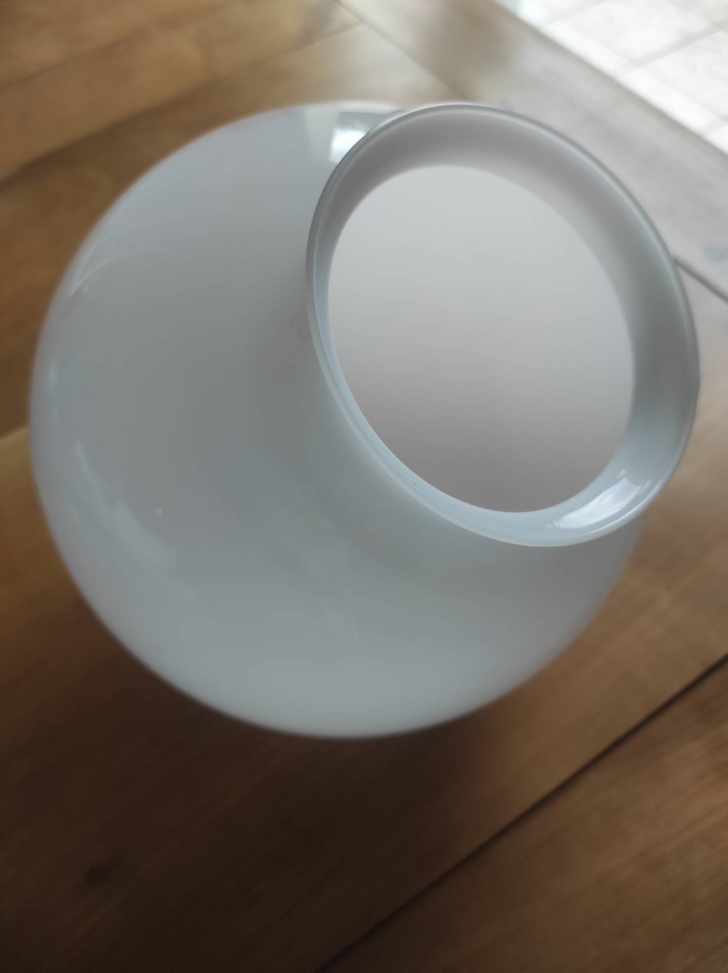 Opaline glass globe with a diameter of 20 cm.