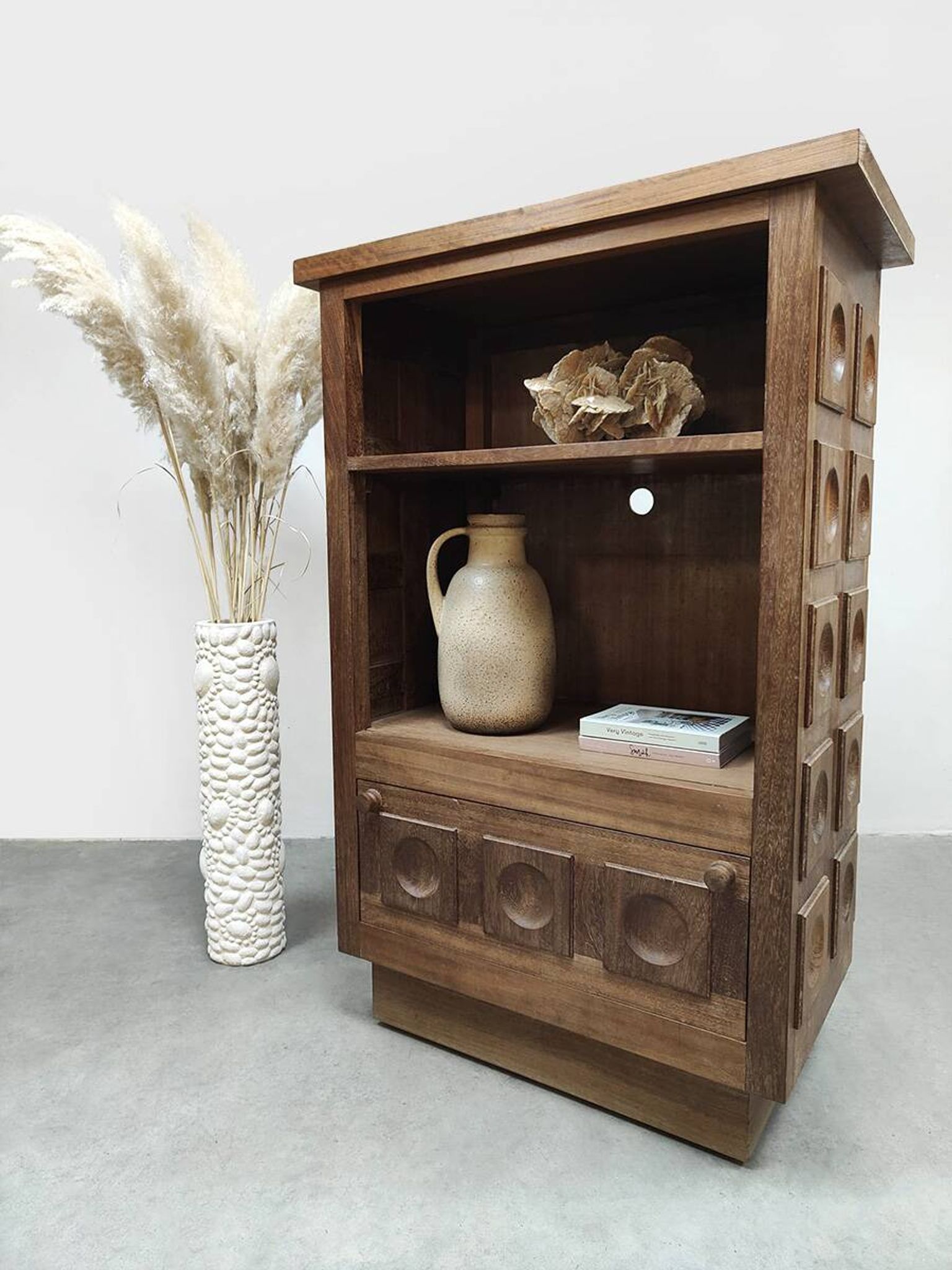 Midcentury brutalist cabinet vintage 1960
