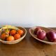 Pair of vintage braided rattan baskets