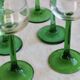 6 mismatched vintage Alsace wine glasses – Green stems