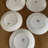 5 assiettes plates anciennes en faïence Sarreguemines